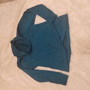 Teal/Green and Black Fleece Cowl Neck
